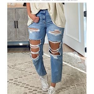 Distressed Denim Jeans